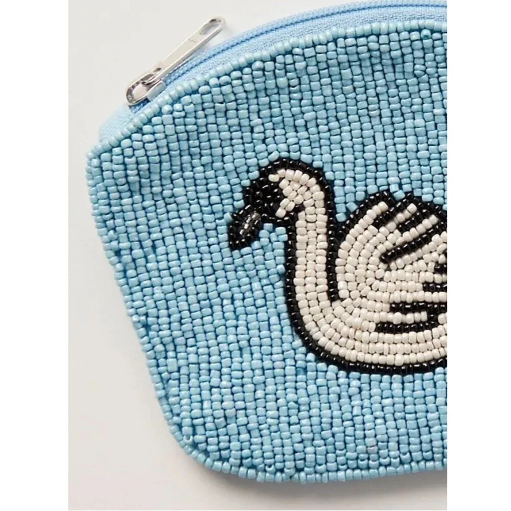 Free People Swan Lake breaded wallet blue NWT